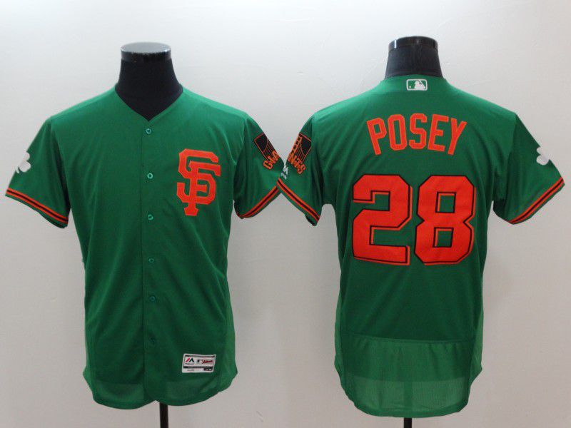 Men San Francisco Giants #28 Posey Green Elite MLB Jerseys